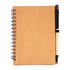 a kraft spring notebook with pen