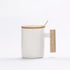 Ceramic Mug with Bamboo Handle White
