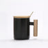 Ceramic Mug with Bamboo Handle black