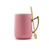 Ceramic Aroma Mug with Gold Spoon pink