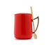 Ceramic Aroma Mug with Gold Spoon red