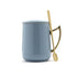 Ceramic Aroma Mug with Gold Spoon gray