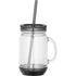Clear Plastic Mason Mug with Straw gray
